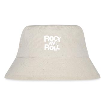 Rock and Roll Bold Typography T-Shirt - Stanley/Stella recycelter Bucket Hat - Naturweiß - Vorne