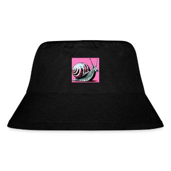 Schnecke - Stanley/Stella recycelter Bucket Hat - Schwarz - Vorne