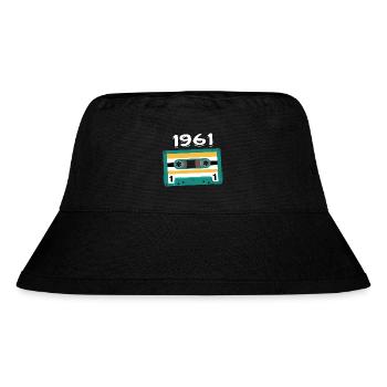 Kassette 1961 Jahrgang Jubiläum 1961 - Stanley/Stella recycelter Bucket Hat - Schwarz - Vorne