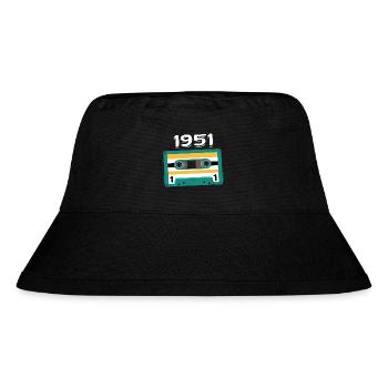 Kassette 1951 Jahrgang Jubiläum 1951 - Stanley/Stella recycelter Bucket Hat - Schwarz - Vorne