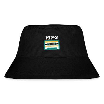 Kassette 1970 Jahrgang Jubiläum 1970 - Stanley/Stella recycelter Bucket Hat - Schwarz - Vorne