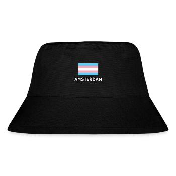 Trans Pride Flagge Amsterdam - Stanley/Stella recycelter Bucket Hat - Schwarz - Vorne