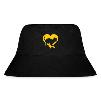 Katze Katze Mieze Geschenk Herz - Stanley/Stella recycelter Bucket Hat - Schwarz - Vorne