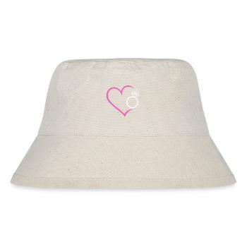 Herz mit Diamantring Ehering Ring Hochzeit Braut - Stanley/Stella recycelter Bucket Hat - Naturweiß - Vorne