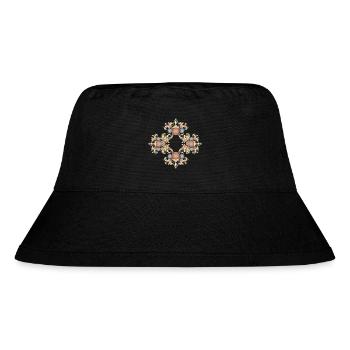 Barock Ornament mit Jakobsmuscheln und Rosen - Stanley/Stella recycelter Bucket Hat - Schwarz - Vorne