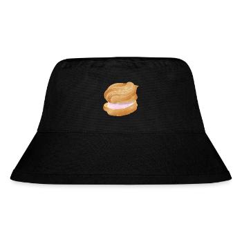 mit rosa Sahne gefüllter Windbeutel Illustration - Stanley/Stella recycelter Bucket Hat - Schwarz - Vorne