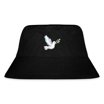 Friedenstaube Frieden Freiheit Nie wieder Krieg - Stanley/Stella recycelter Bucket Hat - Schwarz - Vorne