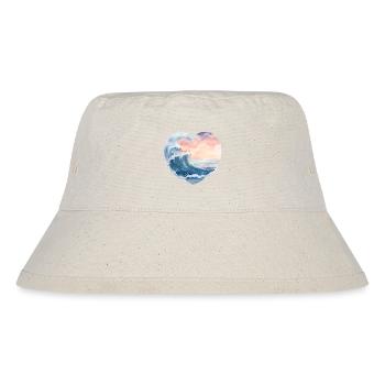 Wave Sea Heart Shape - Stanley/Stella Recycled Bucket Hat - natural - Front