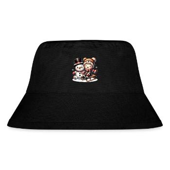 Snowman and laughing child – pure winter joy - Stanley/Stella Recycled Bucket Hat - black - Front