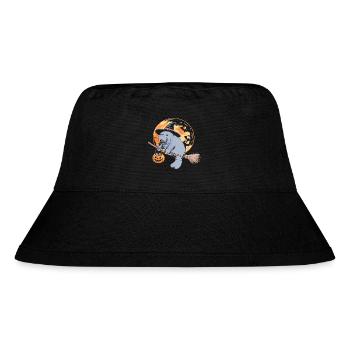 Whimsical Hippo Witch Halloween Design - Stanley/Stella Recycled Bucket Hat - black - Front