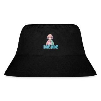 I LOVE ANIME Kawaii Manga Girl Pastel Otaku - Stanley/Stella Recycled Bucket Hat - black - Front