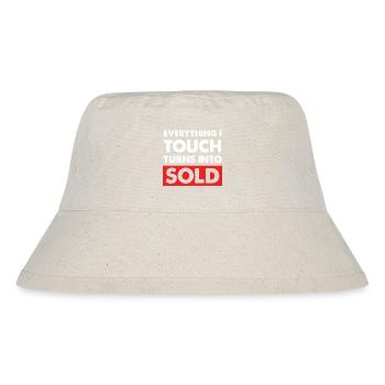 Alles was ich berühre verkauft - Stanley/Stella recycelter Bucket Hat - Naturweiß - Vorne