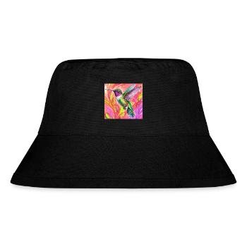 hummingbird - Stanley/Stella Recycled Bucket Hat - black - Front