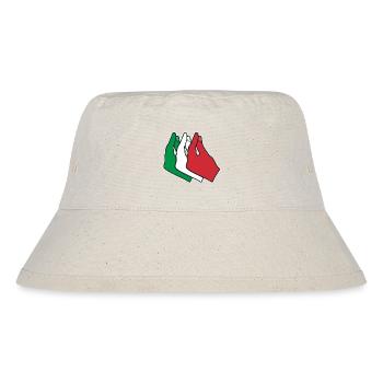 Italien Flagge lustige Handgeste capisci ? - Stanley/Stella recycelter Bucket Hat - Naturweiß - Vorne