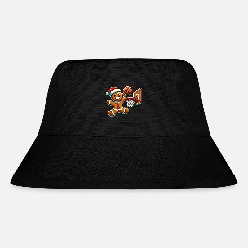 Dunking Gingerbread Man Basketball - Stanley/Stella recycelter Bucket Hat - Schwarz