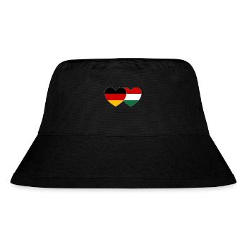 Deutschland Ungarn Herz Flagge - Stanley/Stella recycelter Bucket Hat - Schwarz - Vorne