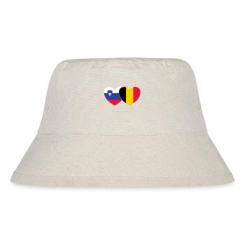 Slowenien Belgien Flagge Herz - Stanley/Stella recycelter Bucket Hat - Naturweiß - Vorne