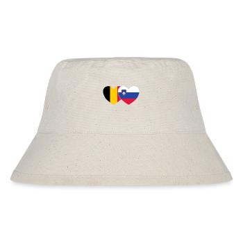 Belgien Slowenien Flagge Herz - Stanley/Stella recycelter Bucket Hat - Naturweiß - Vorne