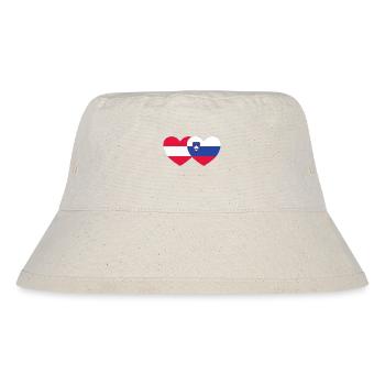 Österreich Slowenien Flagge Herz - Stanley/Stella recycelter Bucket Hat - Naturweiß - Vorne