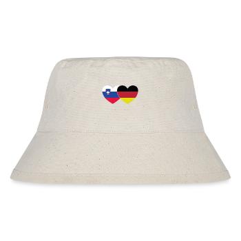 Slowenien Deutschland Flagge Herz - Stanley/Stella recycelter Bucket Hat - Naturweiß - Vorne