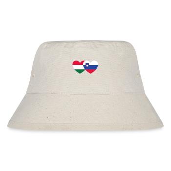 Ungarn Slovenien Flagge Herz - Stanley/Stella recycelter Bucket Hat - Naturweiß - Vorne