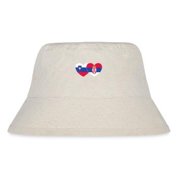 Slowenien Serbien Flagge Herz - Stanley/Stella recycelter Bucket Hat - Naturweiß - Vorne