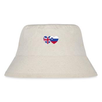 Großbritannien Slowenien Flagge Herz - Stanley/Stella recycelter Bucket Hat - Naturweiß - Vorne