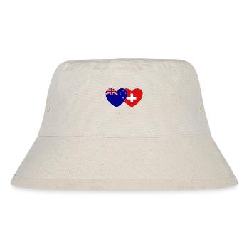 Cœur de drapeau suisse de Nouvelle-Zélande - Bob recyclé Stanley/Stella - blanc naturel - Devant