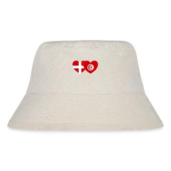 Denmark Tunisia Flag Heart - Stanley/Stella Recycled Bucket Hat - natural - Front