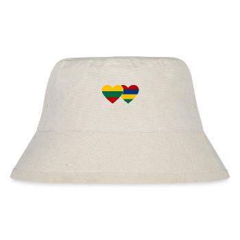 Lithuania Mauritius Flag Heart - Stanley/Stella Recycled Bucket Hat - natural - Front