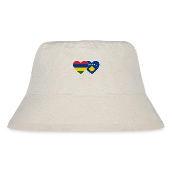 Mauritius Bosnia Flag Heart - Stanley/Stella Recycled Bucket Hat - natural - Front