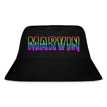 marvin rs rainbow - Stanley/Stella Recycled Bucket Hat - black - Front