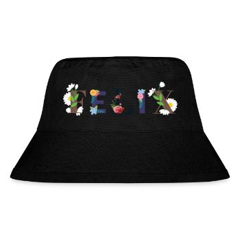 FELIX Name mit Blumen geschmückt - Stanley/Stella recycelter Bucket Hat - Schwarz - Vorne