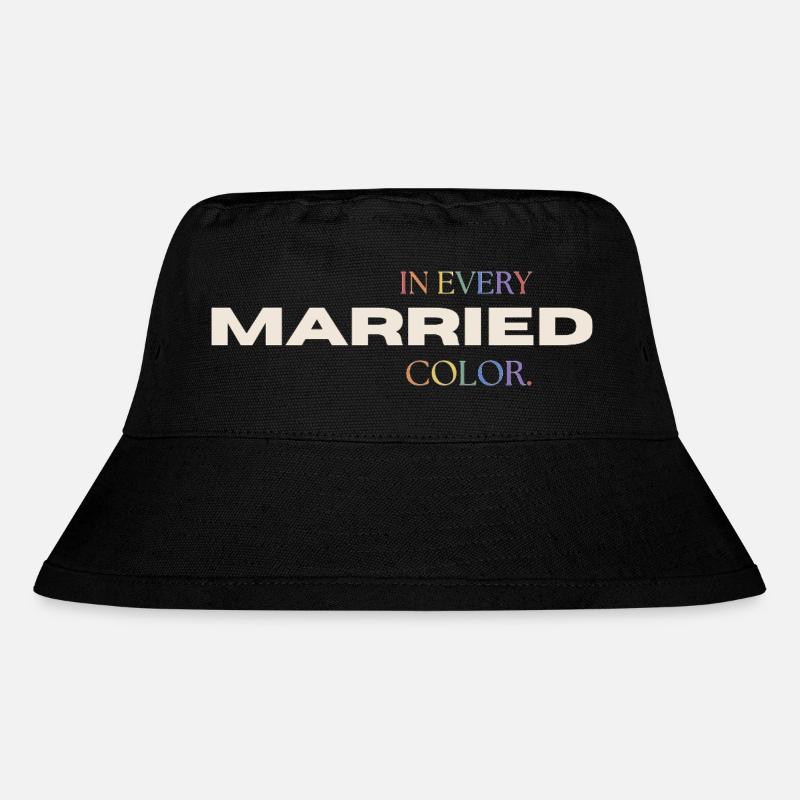 Married in every Color Pride Rainbow Typography - Stanley/Stella Recycled Bucket Hat - black