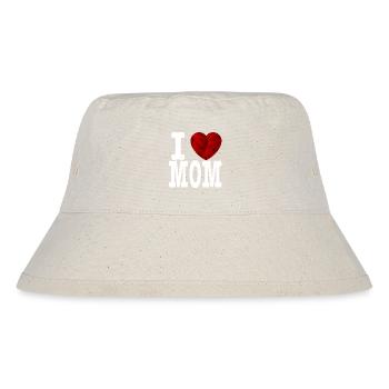 I love mom t shirt gift ruby heart mum - Stanley/Stella Recycled Bucket Hat - natural - Front