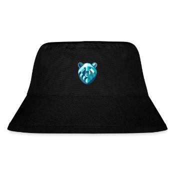 Bear abstract blue white - Stanley/Stella Recycled Bucket Hat - black - Front