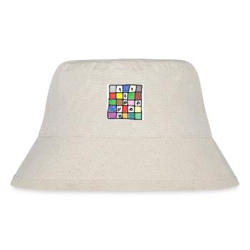 colorful square divided into squares, with numbers - Stanley/Stella Recycled Bucket Hat - natural - Front