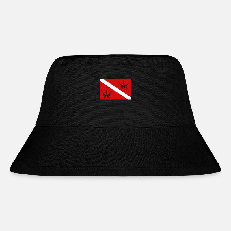 Taucherflagge mit Feuerfisch - Stanley/Stella recycelter Bucket Hat - Schwarz