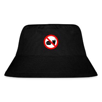 Essen und Trinken verboten Schild - Stanley/Stella recycelter Bucket Hat - Schwarz - Vorne
