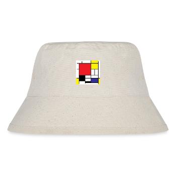 Symbol Piet Mondrian Moderne Kunst Geschenkidee - Stanley/Stella recycelter Bucket Hat - Naturweiß - Vorne