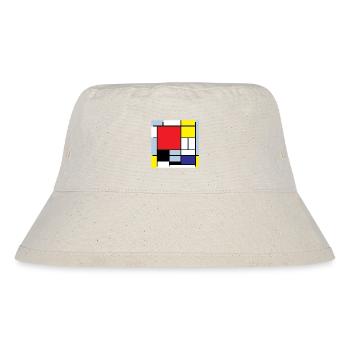 Symbol Piet Mondrian Moderne Kunst Geschenkidee - Stanley/Stella recycelter Bucket Hat - Naturweiß - Vorne