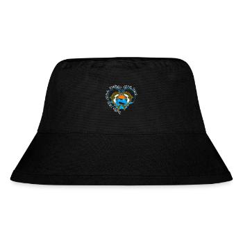Delfin Meer Sonne Freiheit Liebe Herz - Stanley/Stella recycelter Bucket Hat - Schwarz - Vorne