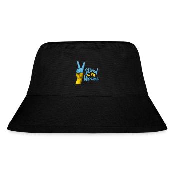 Ukraine Solidarität Handzeichen - Stanley/Stella recycelter Bucket Hat - Schwarz - Vorne