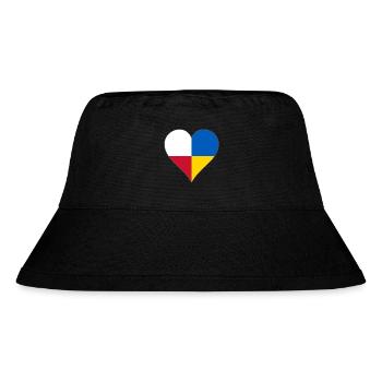Ukraine Pologne deux drapeaux un cœur - Bob recyclé Stanley/Stella - noir - Devant