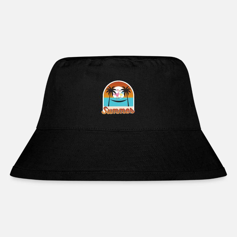 Fièvre du hamac avec flamant rose et coucher de soleil - Bob recyclé Stanley/Stella - noir