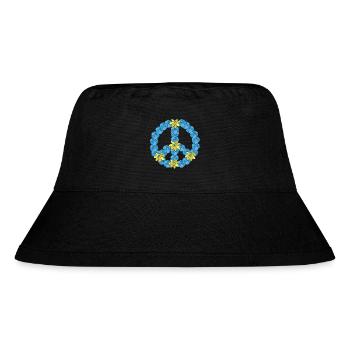 Signes de Paix Paix Design fleur hippie - Bob recyclé Stanley/Stella - noir - Devant