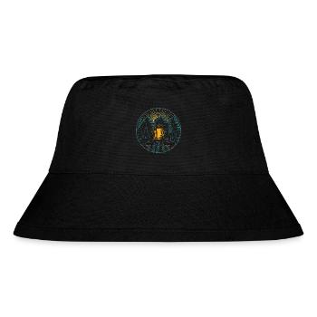 Berge Bier Wandern Bergsteigen - Stanley/Stella recycelter Bucket Hat - Schwarz - Vorne
