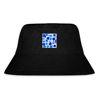 BlueWatercolor –Blue Sea - mosaic stones - Stanley/Stella Recycled Bucket Hat - black - Front