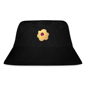 Gold Blume Pink Yoga Flower Power Blüte Natur Deko - Stanley/Stella recycelter Bucket Hat - Schwarz - Vorne