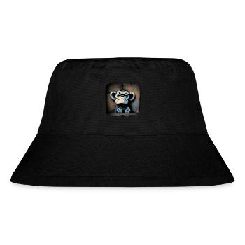 Bored Äffchen | Bored Monkey | Bored AF | as fck - Stanley/Stella recycelter Bucket Hat - Schwarz - Vorne